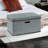 Linen Fabric Large Collapsible Storage Bins With Lids Set Of 2
