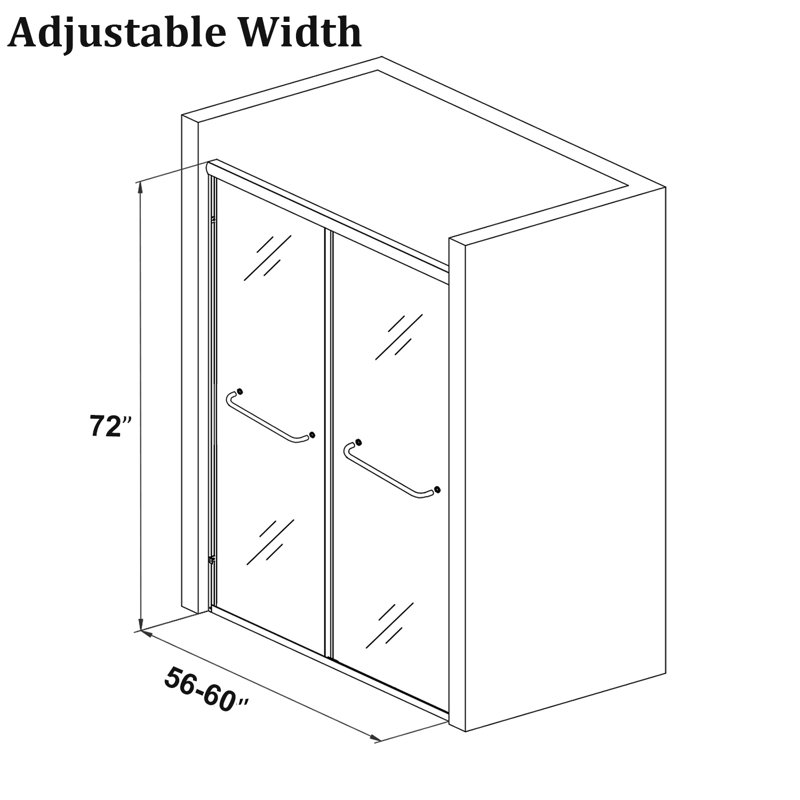 Sliding Framed Shower Door In Matte Black With Clear Glass, Chrome