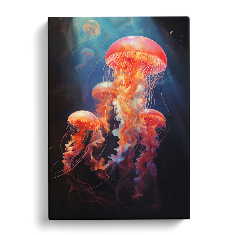 Jellyfish Classicism Art - Wrapped Canvas, 76cm H x 50cm W x 3cm D