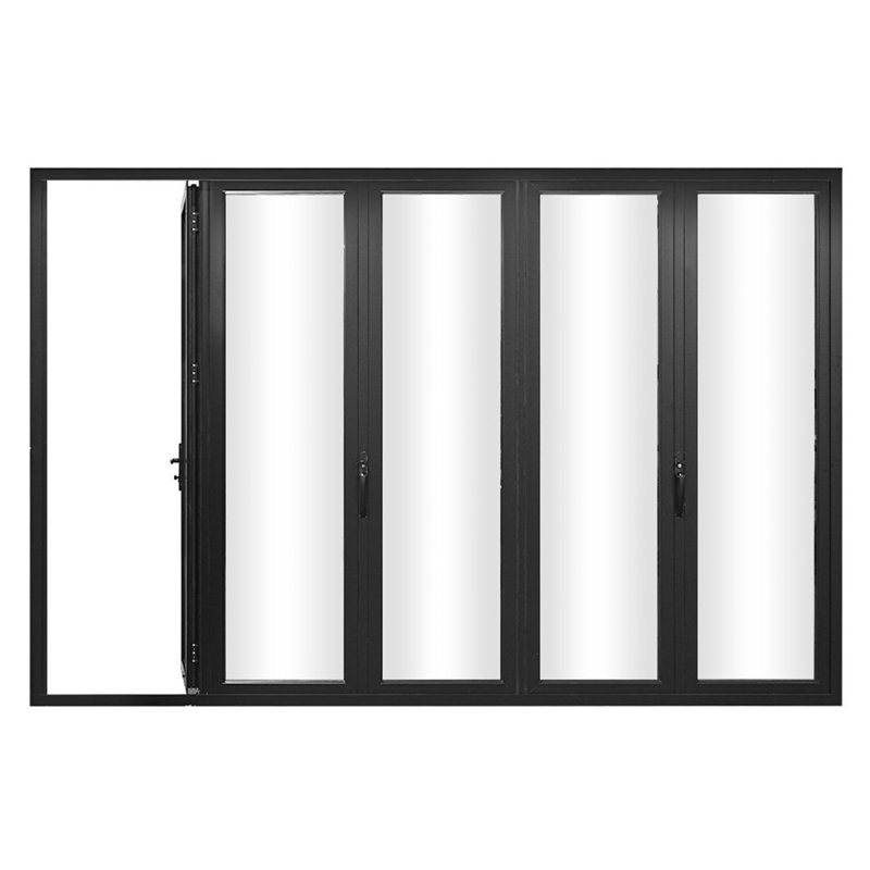 Porte pliante en aluminium noir à 5 panneaux de 144 po x 96 po KaMic Elite-Fold, H 95,5 po x l 143,5 po x P 3,5 po
