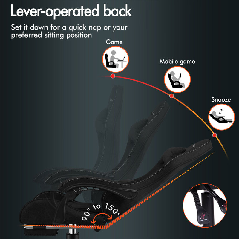 PC & Racing Game Chair, Black