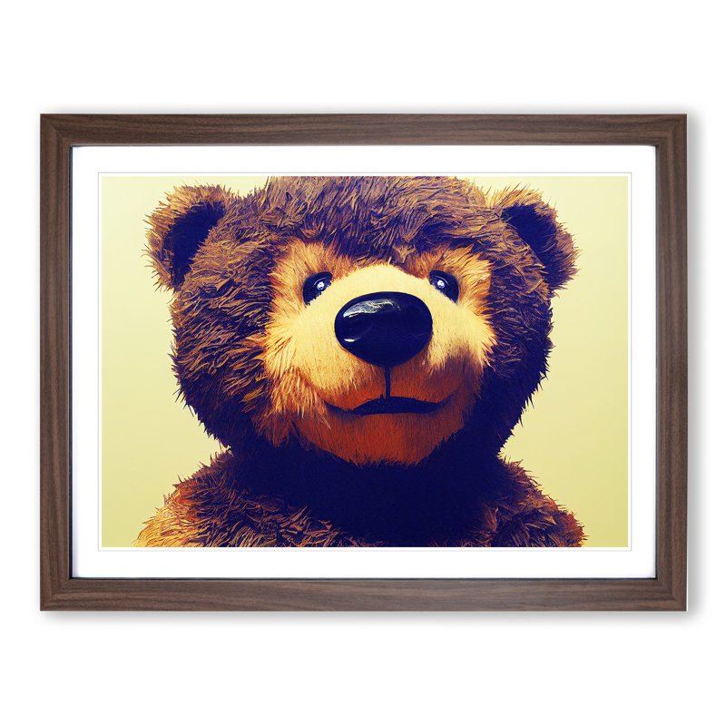 Dazzling Teddy Bear - Framed Print, Walnut, 46cm H x 64cm W x 2cm D