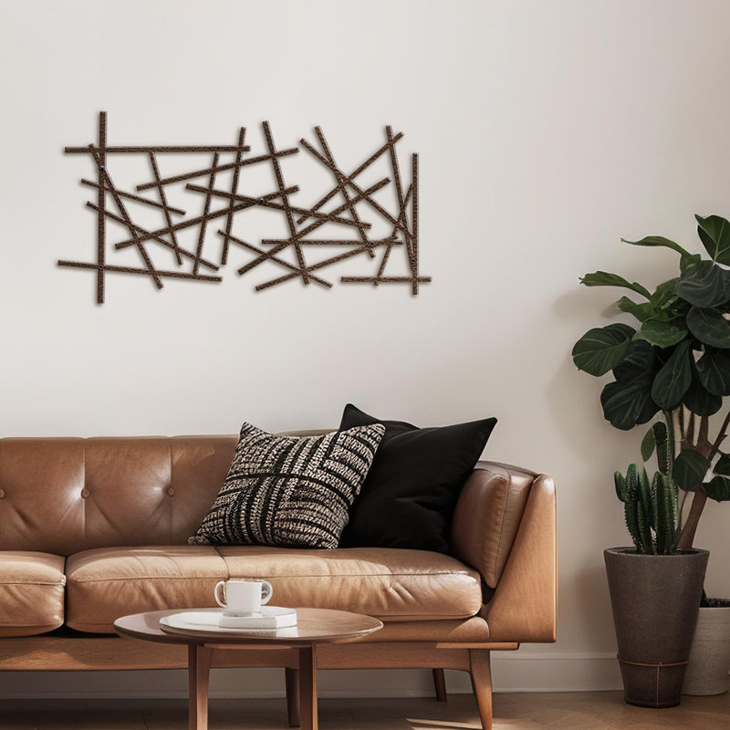Décoration murale en métal, H 18 po x l 36 po x P 0,05 po, Bronze