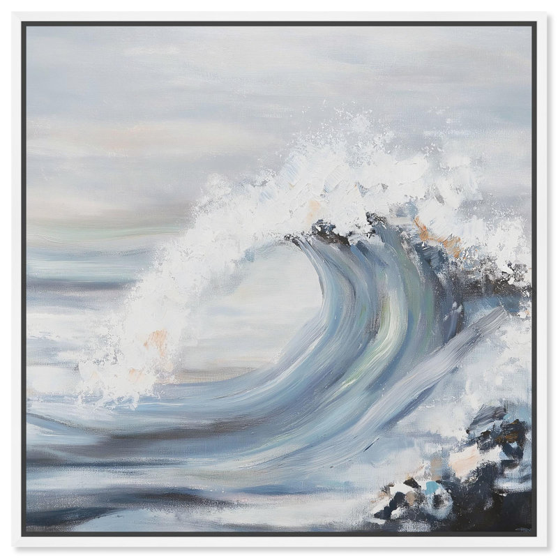 Art moderne sur toile Wavora III par Art Remedy, Cadre blanc, H 13 po x l 13 po x P 1,8 po