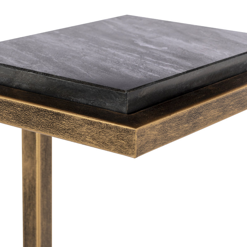 Barnet Modern End Table, Gold, Black