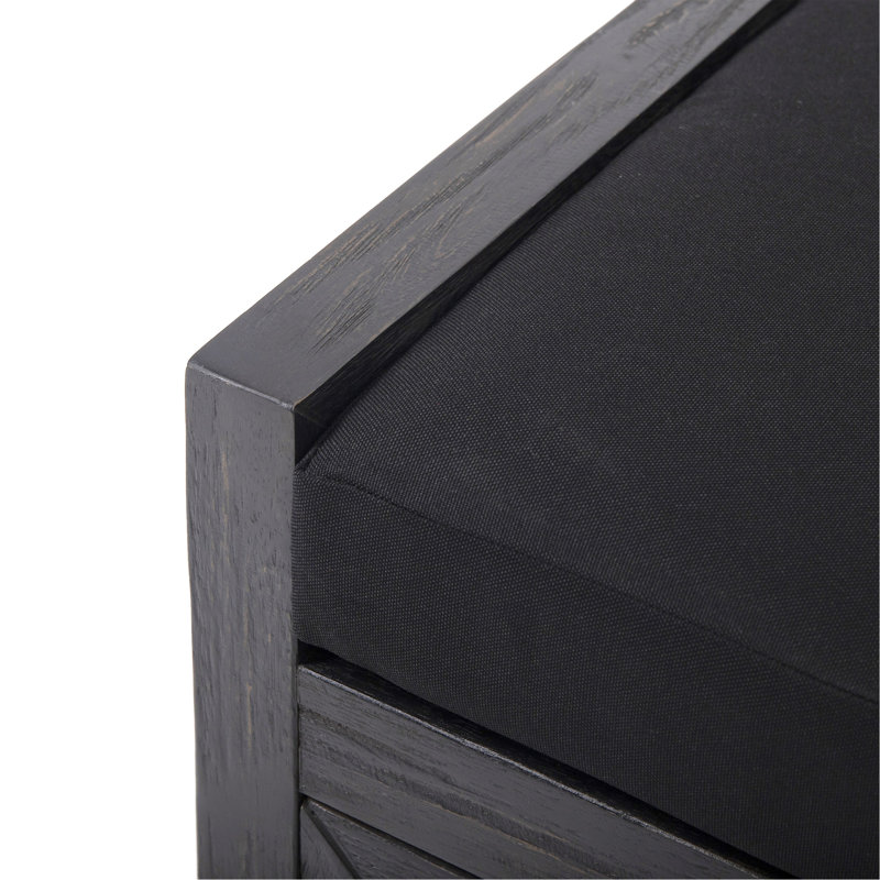 Banc de rangement Oyola, Gris foncé / Noir