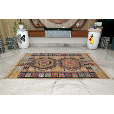 Rectangle 47 cm x 71 cm Geometric Cotton Area Rug