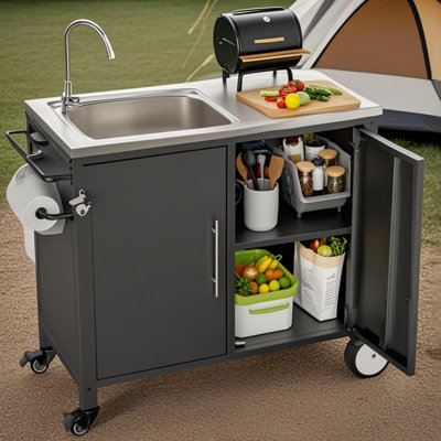 Table de barbecue d'extérieur avec évier