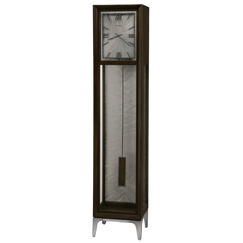 Reid 194cm Oak Solid Wood Floor Clock with Adjustable Chime Volume