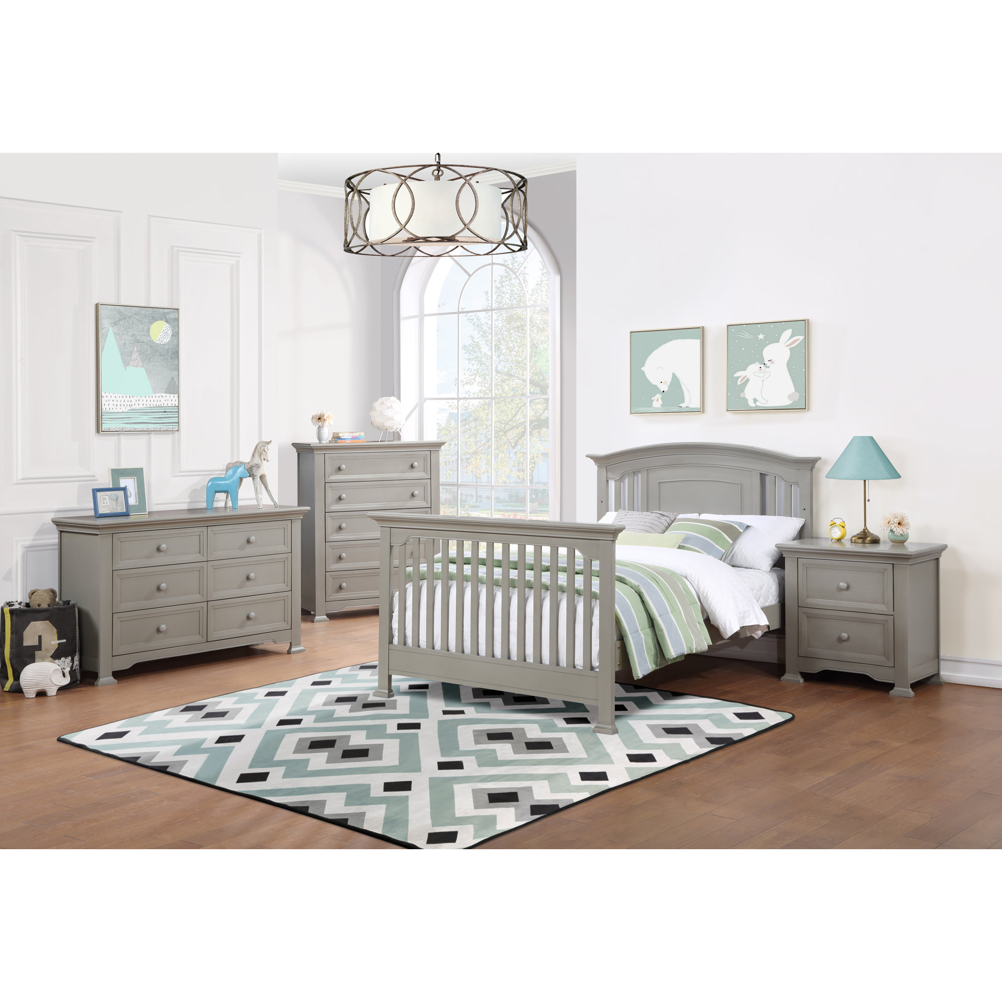Conrad 4-in-1 Convertible Crib, Vintage Grey