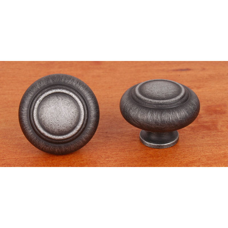 Poignée champignon Ringed CK Series, Nickel vieilli, Diamètre du bouton 1,25 po