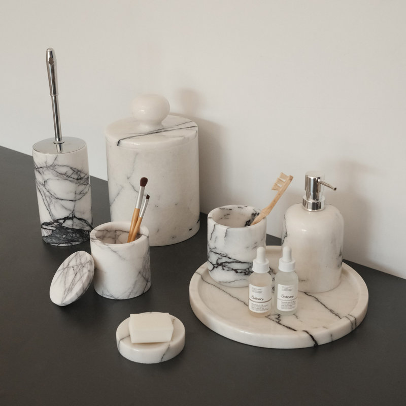 Bathroom Set, White/Gray