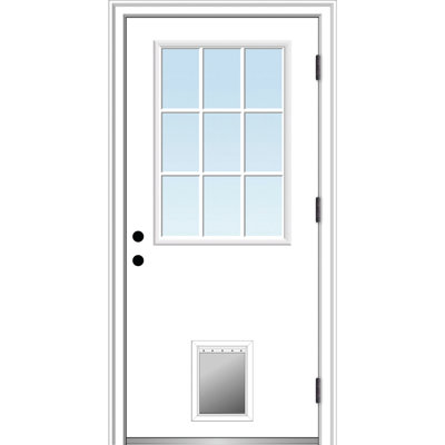 Porte d'entrée avant en verre transparent
