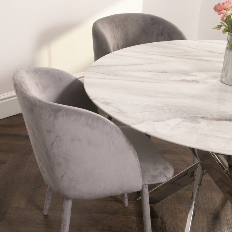 Andersonville Round Glass Top Metal Base Dining Table