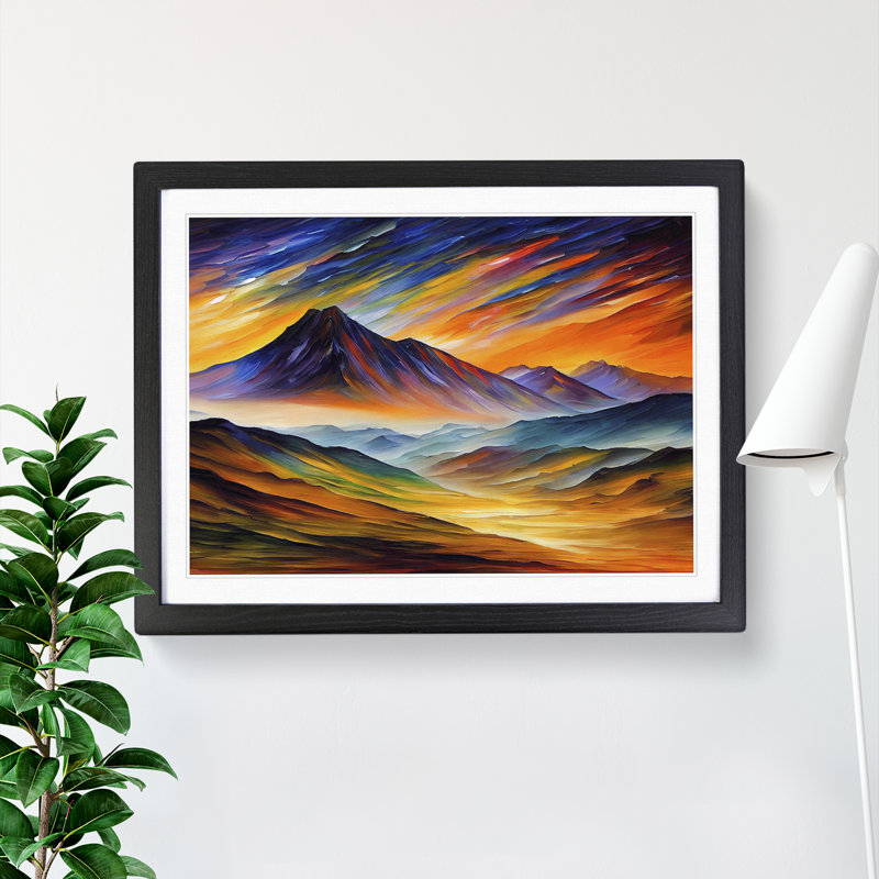 Mountains Scene Vol.4 Abstract - Framed Print, Black Framed, 46cm H x 64cm W x 2cm D