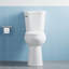 Toilette allongée deux pièces avec siège surélevé de 21 po et hauteur confort en céramique avec couvercle à pression latérale