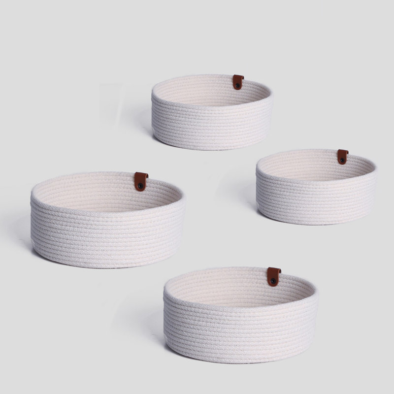 Ebern Designs Decorative Basket, Ecru