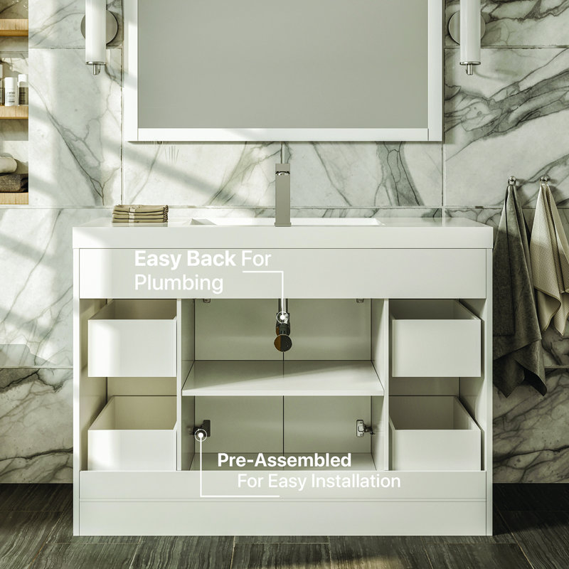 Ensemble de meuble-lavabo simple 42 po Wauconda, Blanc