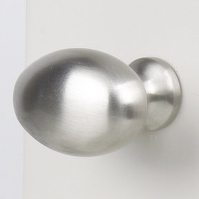 Glacier 1 3/8" Length Oval Knob, Satin Nickel