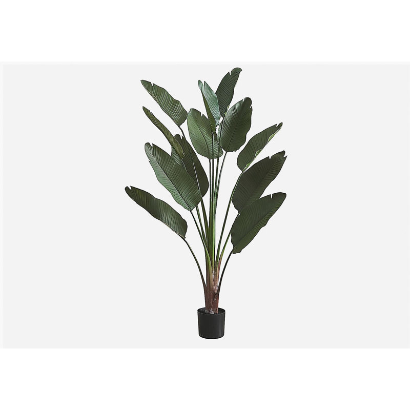 Plante artificielle, 83 po de hauteur, intérieur, décoratif, plancher, palmier, Real Touch, feuilles vertes, pot noir