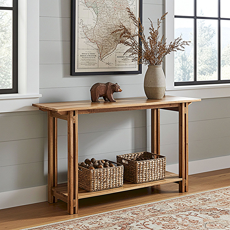 Damius 52'' Solid Wood Console Table, Natural