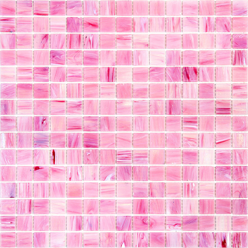 Celestial 0.8" x 0.8" Glass Grid Mosaic Wall & Floor Tile, Light Red