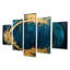 Pleine lune, gloire, bleu marine, bleu, art mural 5 pièces-1360058479