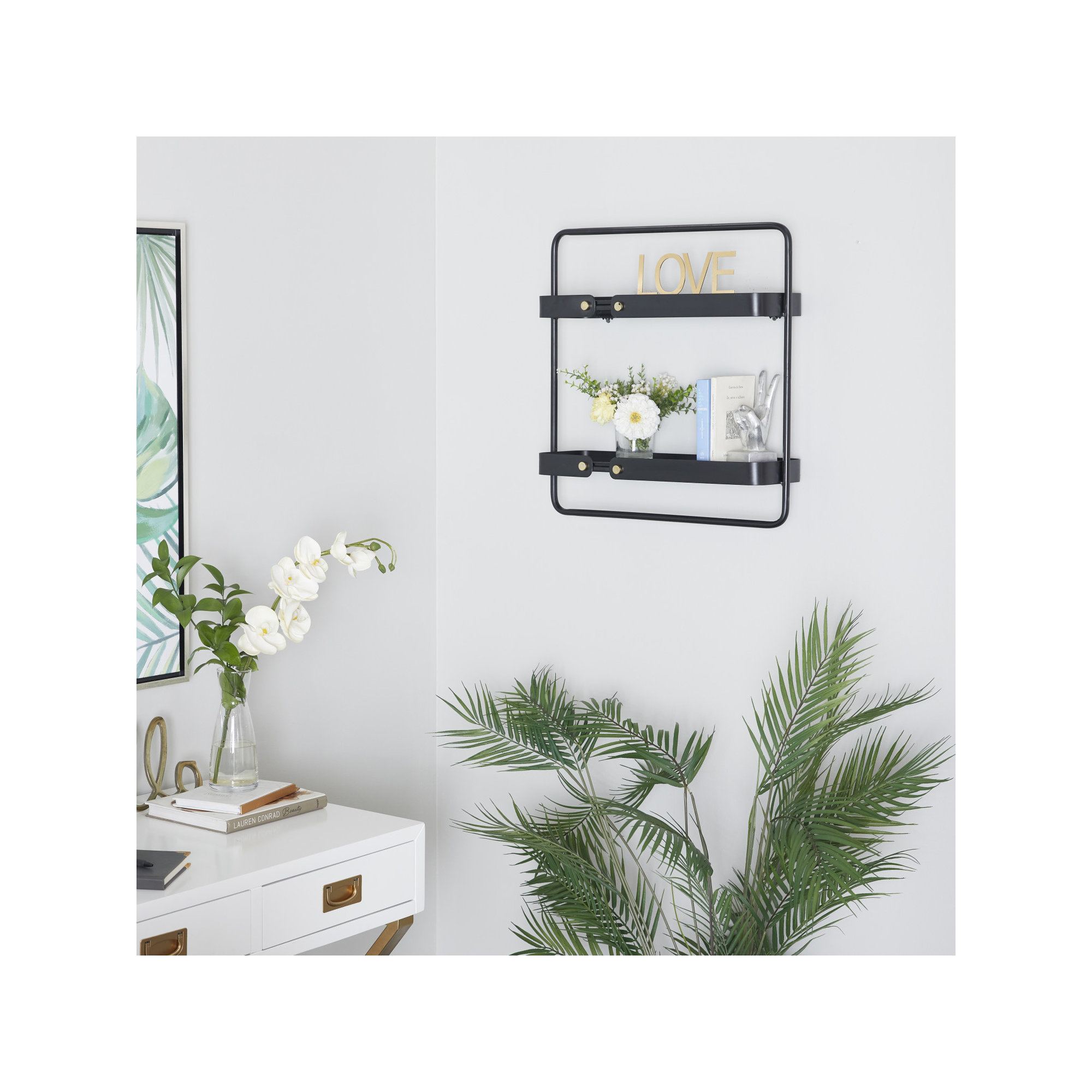 Gibbs Metal Tiered Shelf, 21.20" H x 20.45" W x 6.6" D