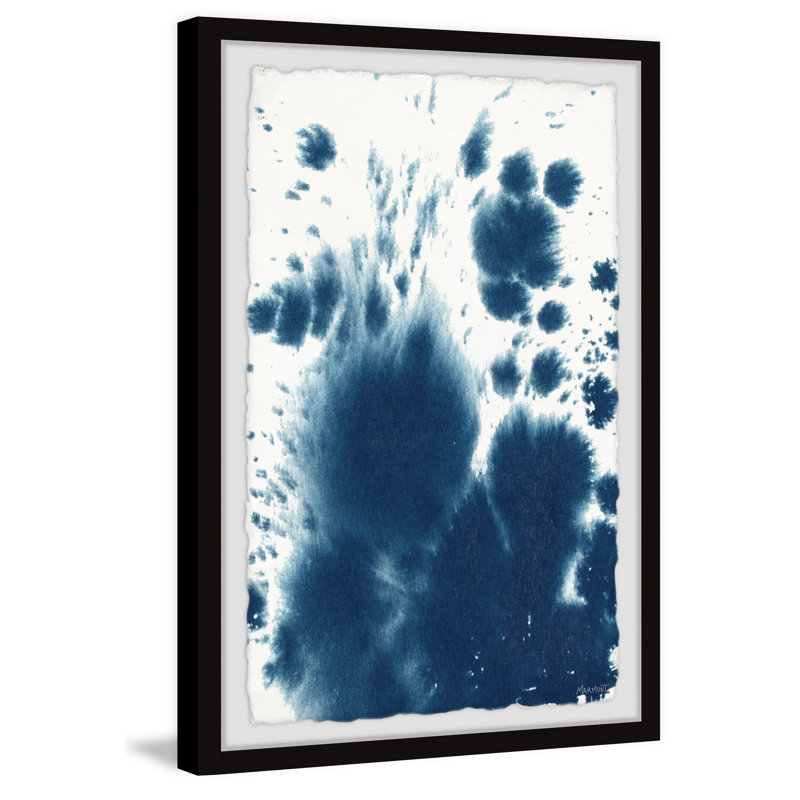 Peinture bleue dispersée - peinture encadrée, H 12 po x l 8 po x P 1,5 po