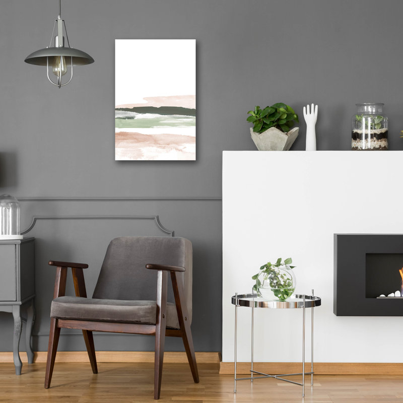 «Pink Blush Landscape No. 2» par Brandon Wong, art mural en verre acrylique, H 24 po x l 16 po x P 0,2 po