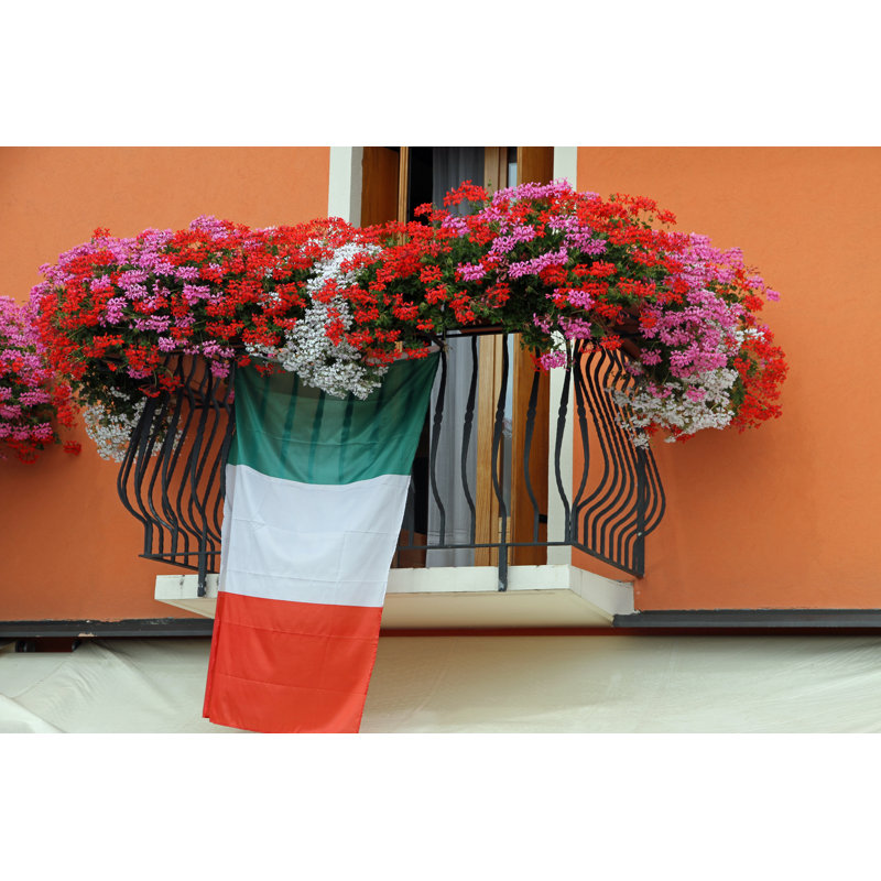 Balcony With The Flag by ChiccoDodiFC - Wrapped Canvas Print, 20cm H x 30cm W