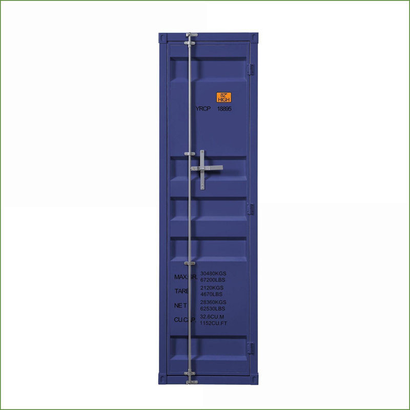 Commodes et amp; Garde-robes | Armoire industrielle en métal avec tringle, tablette et amp; Verrou | Bleu | Métal, Bleu
