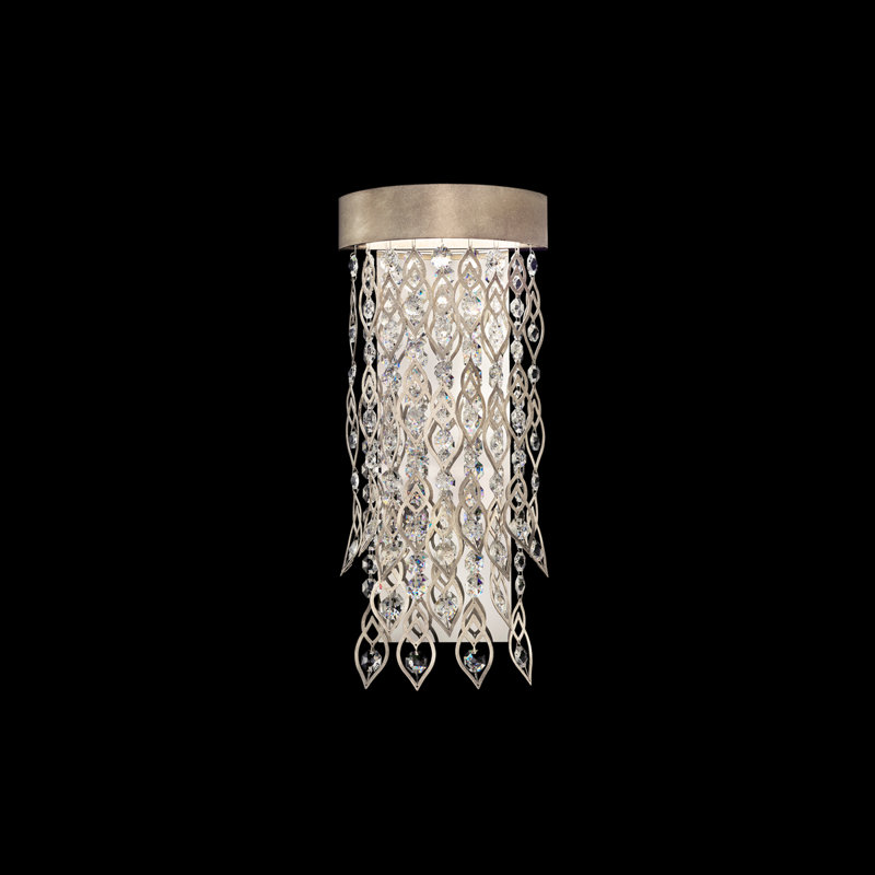 Pavona 1 Light Crystal LED Wall Sconce, Antique Silver
