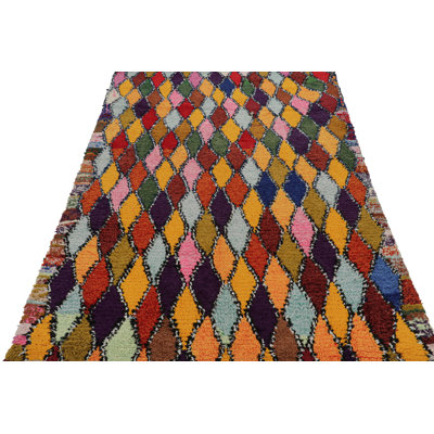 One-of-a-Kind Rectangle 4'8" X 7'4" 1950s Wool Area Rug
