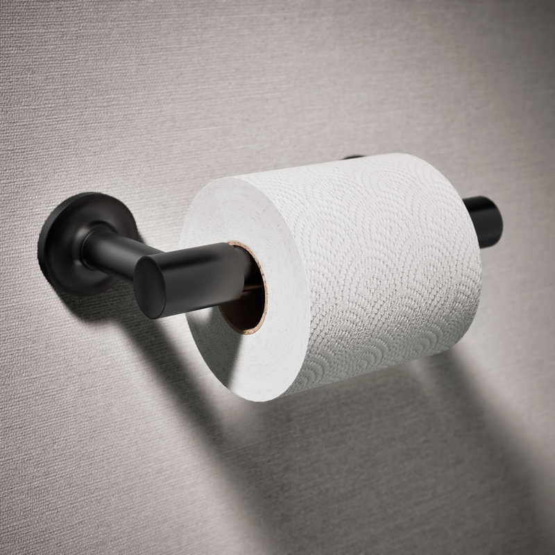 Purist® Pivoting Toilet Paper Holder, Wall-Mount Bathroom Toilet Paper Holder, Black