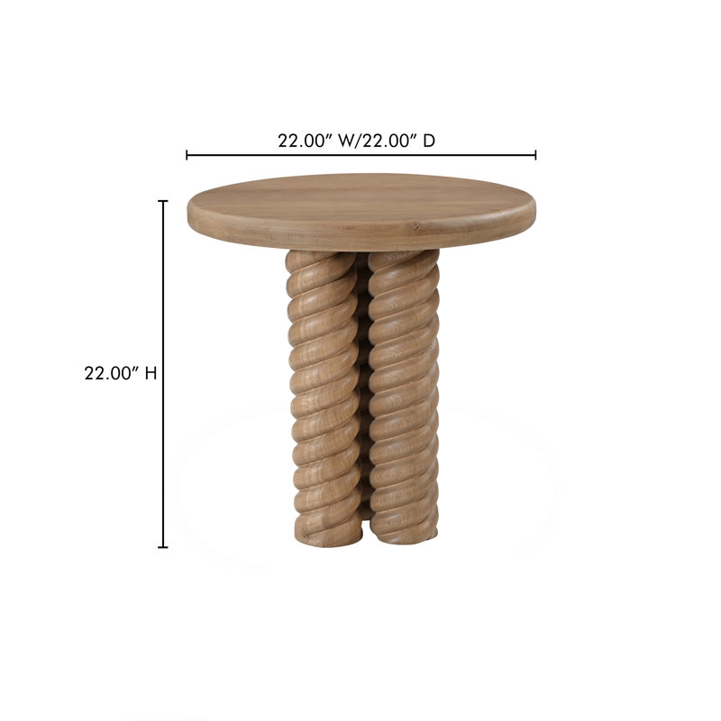 Treccia Solid Wood End Table