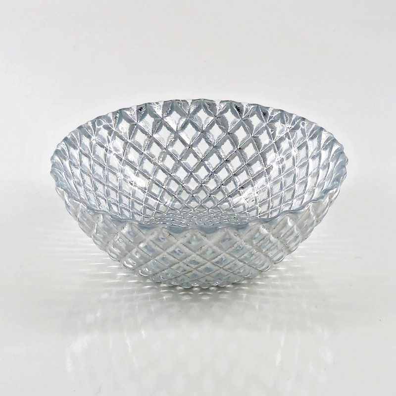 Bol latéral en verre doré Pina, Argent