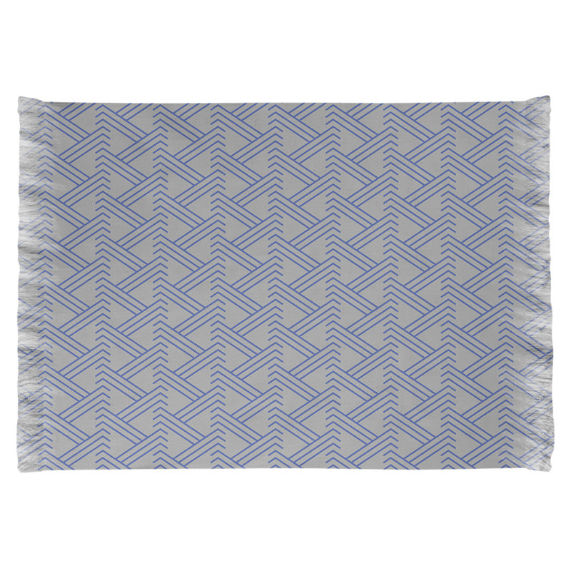 Tapis gris/bleu zig zag, Non