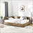 Full Size Storage Upholstered Tufted Bed Frame, Sofa-Like With Backrest And Armrests, Velvet, Brown-1479440804