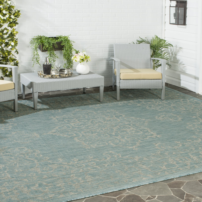Lanny Performance Oriental Indoor/Outdoor Area Rug, Rectangle 5'3" x 7'7"