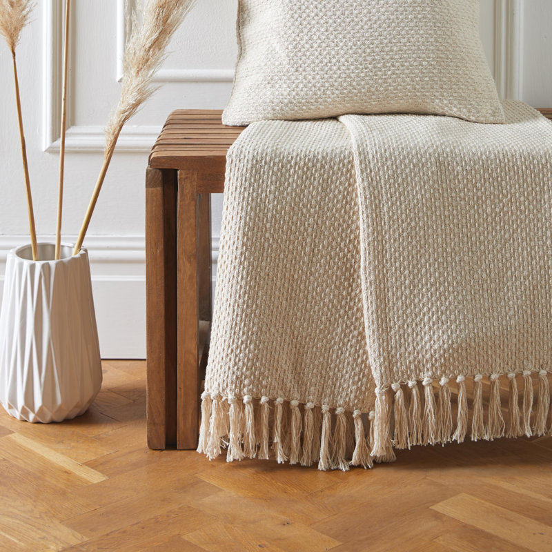Hermbusche Throw Blanket, Cream, W130 x L180cm
