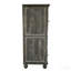 Armoire à linge haute et étroite, 2 tiroirs / 2 portes, ferme pour salle de bain - noir / gris