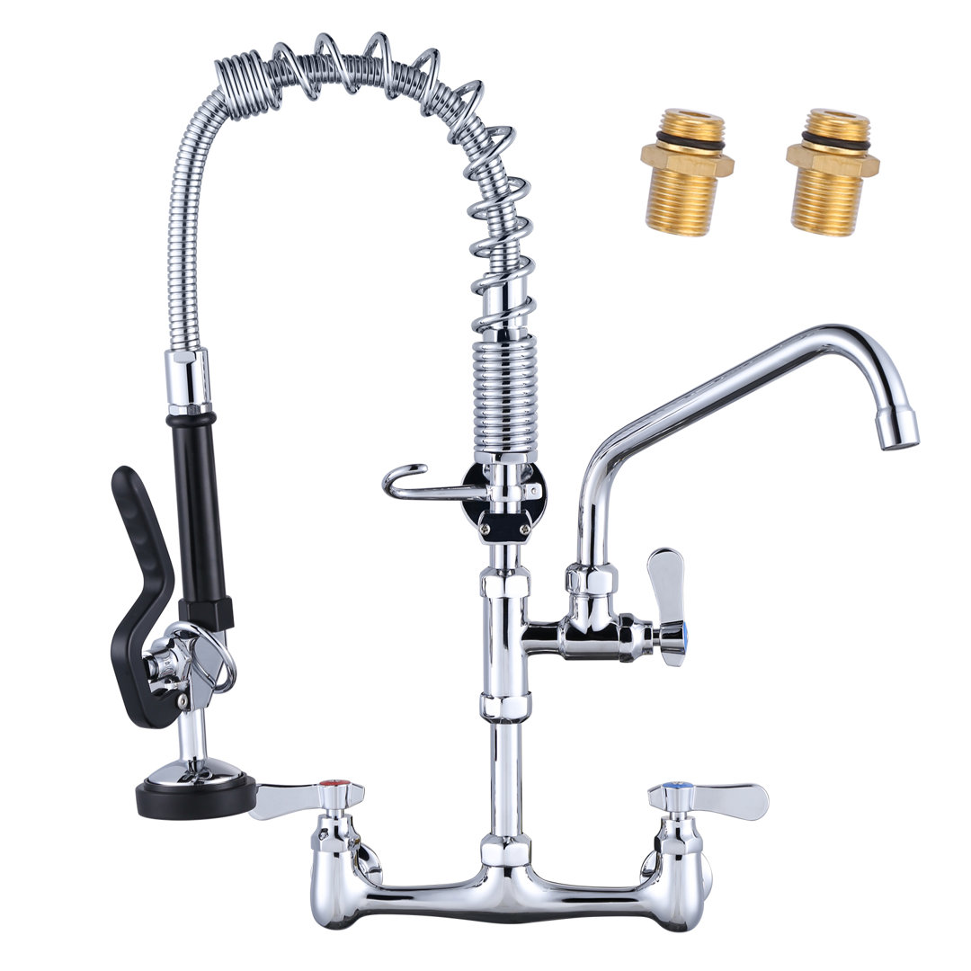 Commercial Kitchen Faucet with Pre-Rinse Sprayer 21 Inch iVIGA