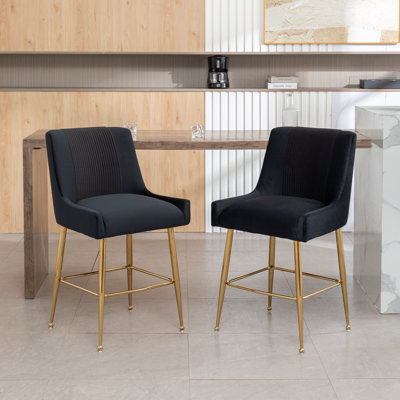 Elian Upholstered Velvet Bar Stool