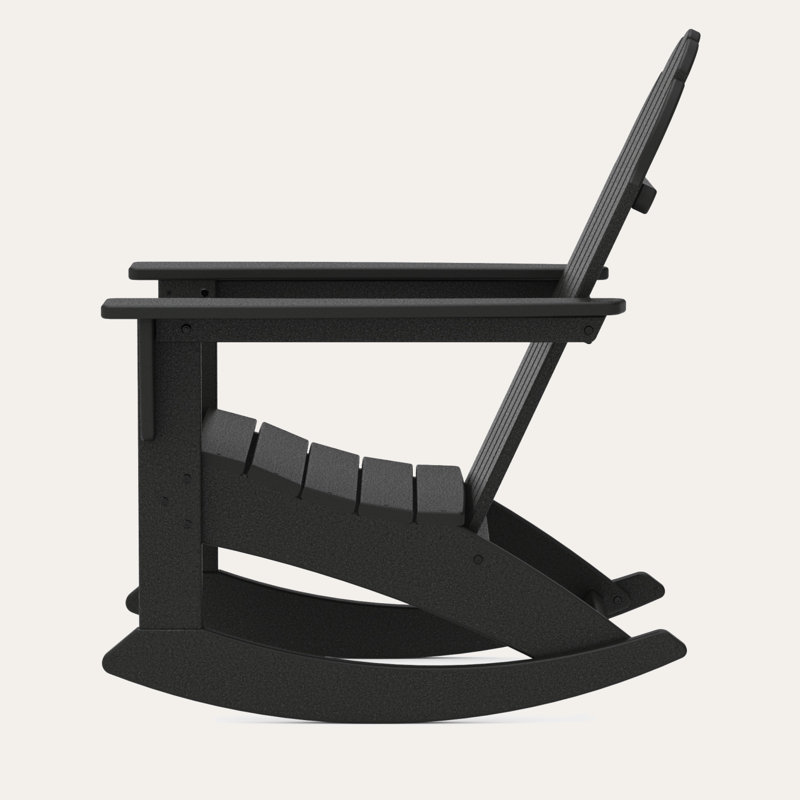 POLYWOOD Vineyard Adirondack Rocking Chair, Black