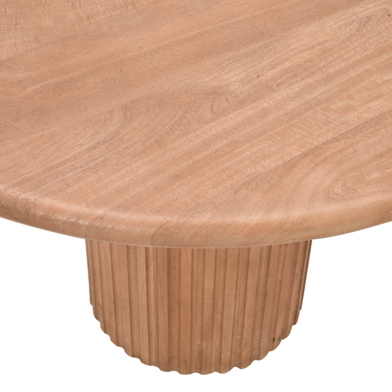 Callasandra Solid Wood 84" Mid-Century Modern Fluted Double Pedestal Dining Table
