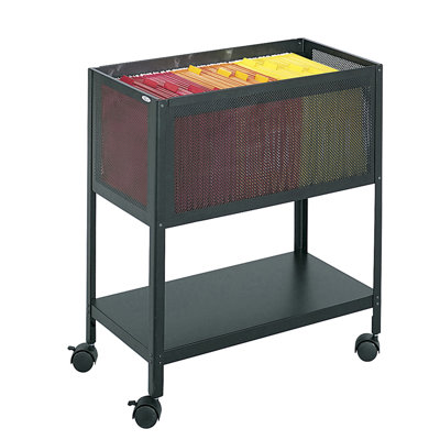 Steel Mesh Open Top Tub Book Cart