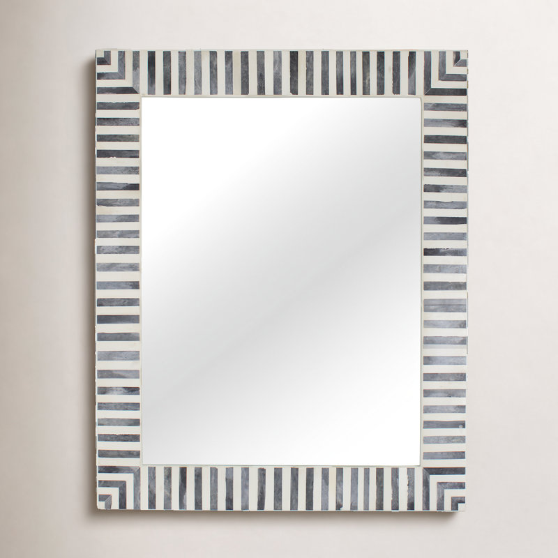 Demson Bone Rectangle Mirror, Gray