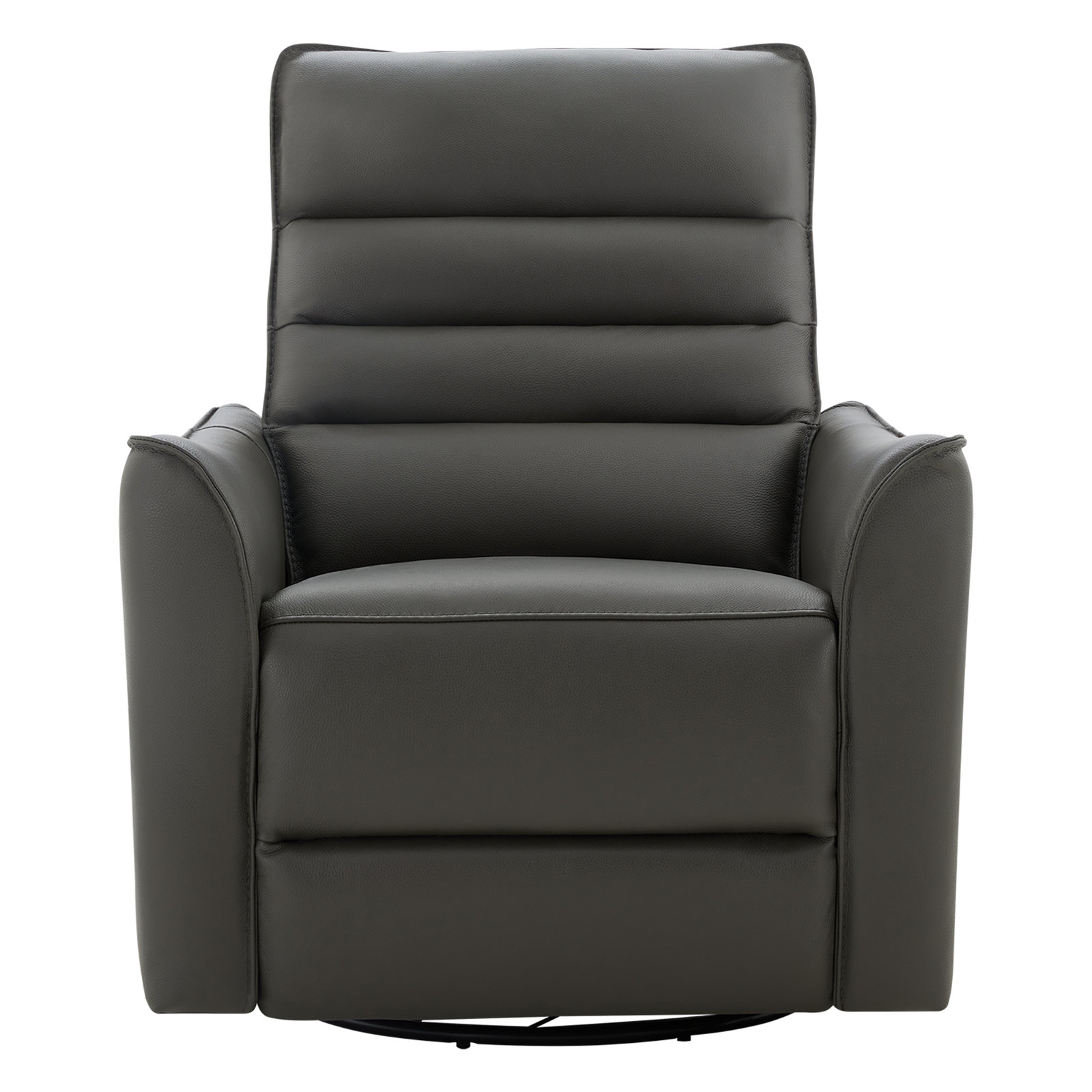Gabi 33" Genuine Leather Swivel Power Recliner, Gray