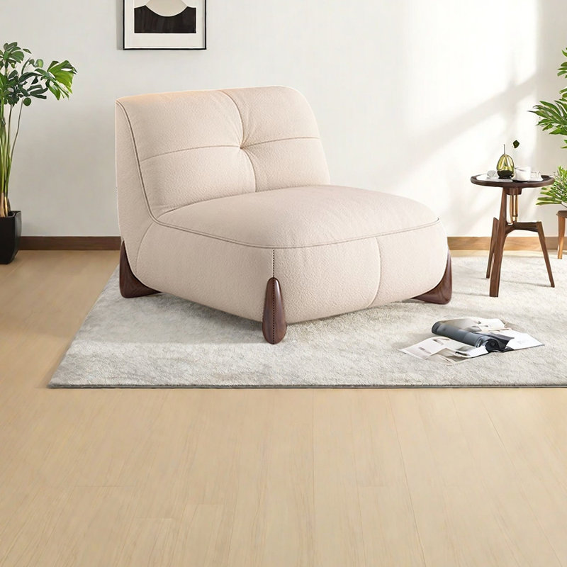 Chaise de loisirs moderne en tissu, Blanc